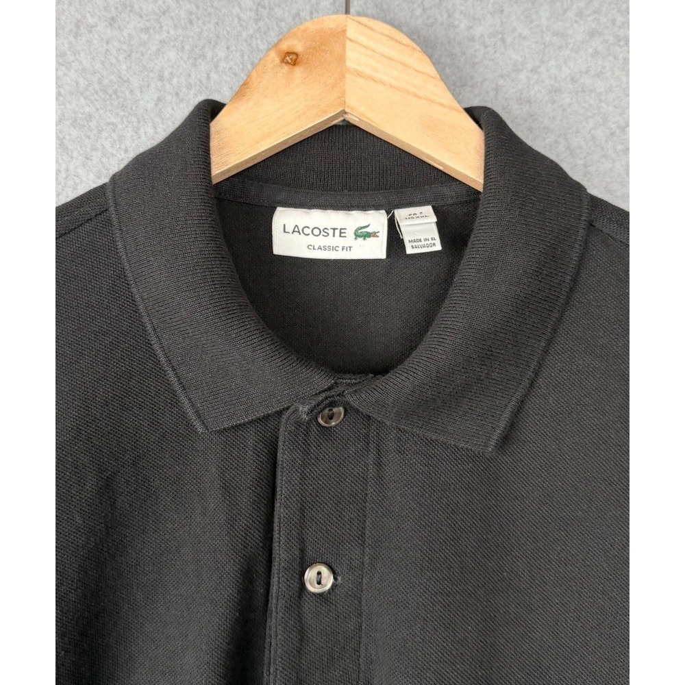 Lacoste Classic Fit Black Polo Shirt XXL Cisco Avnet Be Impactful 100% Cotton - Picture 4 of 14